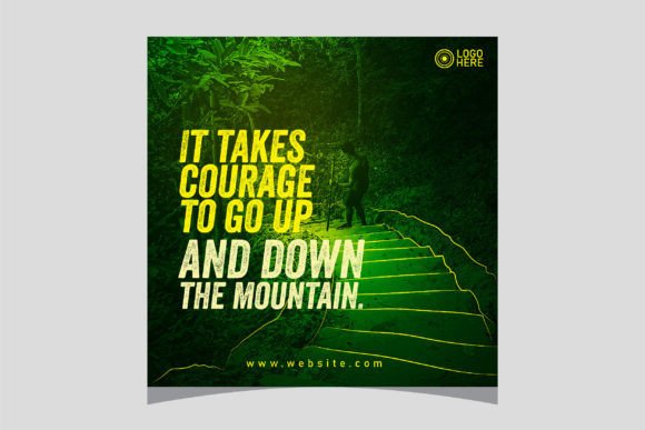 Elevate Your Brand with the Mountain Traveler Social Media Post Template