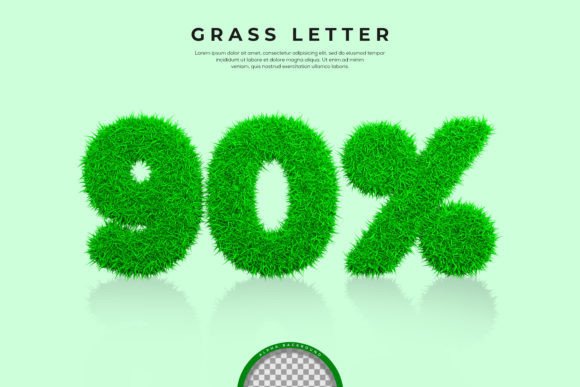 Strategic Visual Impact: Leveraging Green Grass of 90 off in 3d Text Render for Brand Clarity