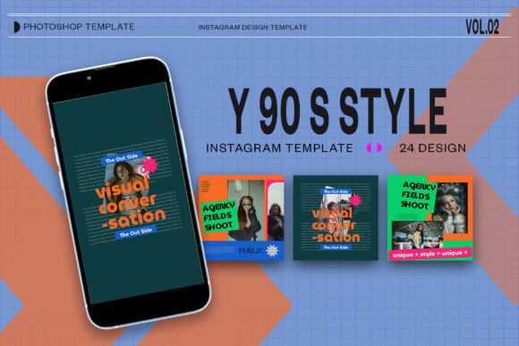 Y 90s Style Instagram Template PSD